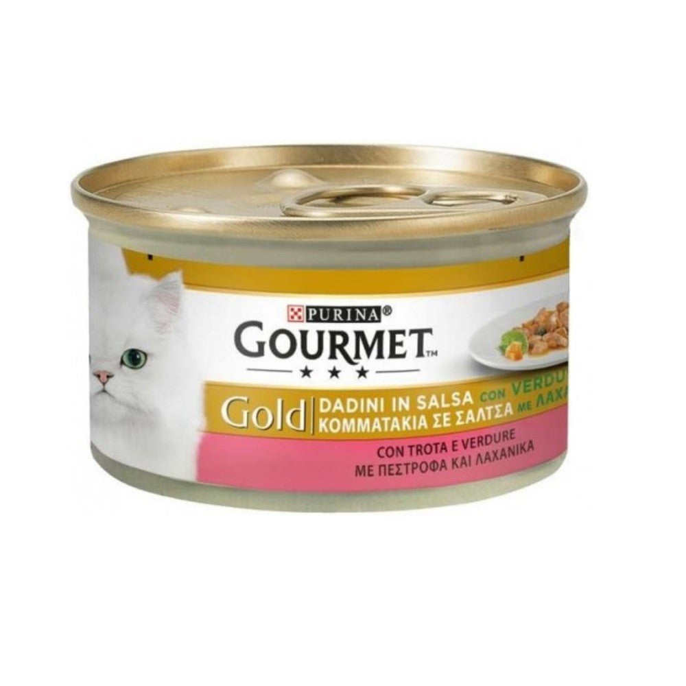 Gourmet Gold Chunks in Forellensauce und Purina -Gemüse 85 Gramm