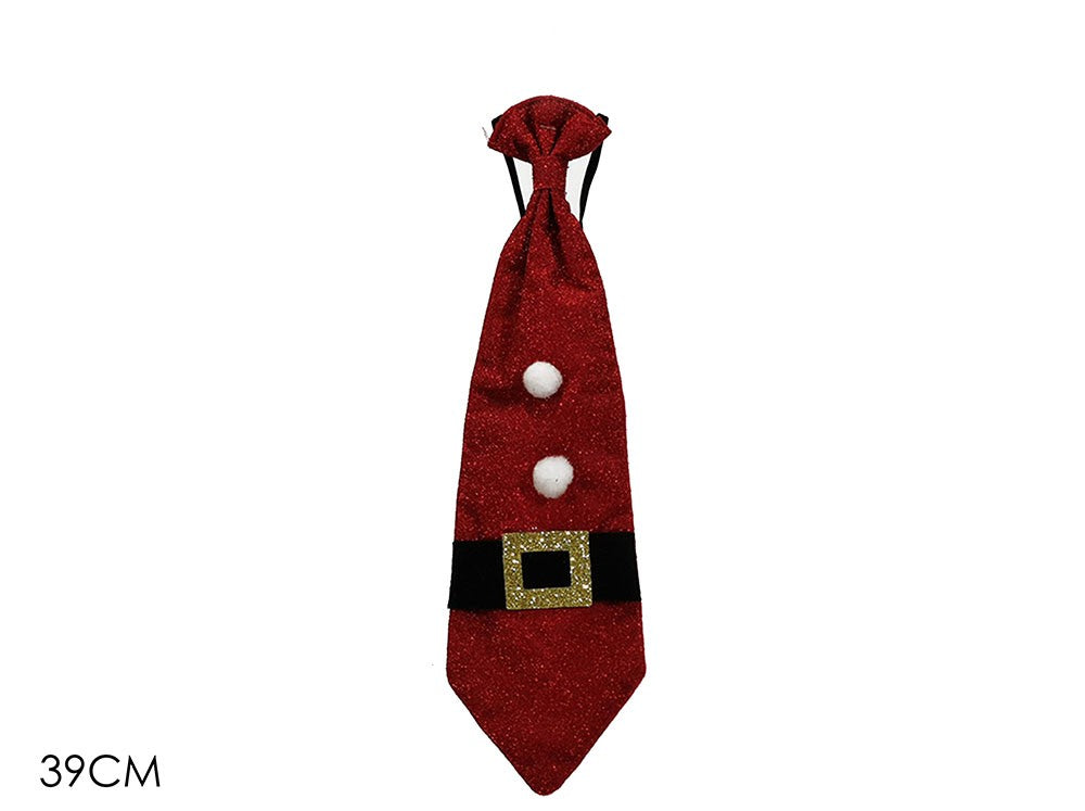 Corbata navideña roja Papá Noel 39x10 cm