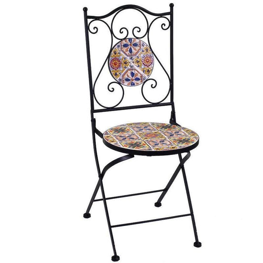 Silla Mosaico Redondo Trapani Cm Ø38H46-92