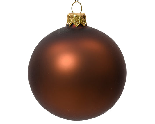 Christmas Ornament Matte Glass Coffee Colored Ball ø 10cm