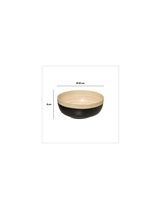 Bamboo Salad Bowl 20cm Black