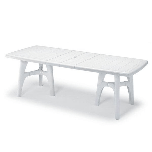 Mesa extensible de resina para jardín President tris 170 195 220x95 blanco