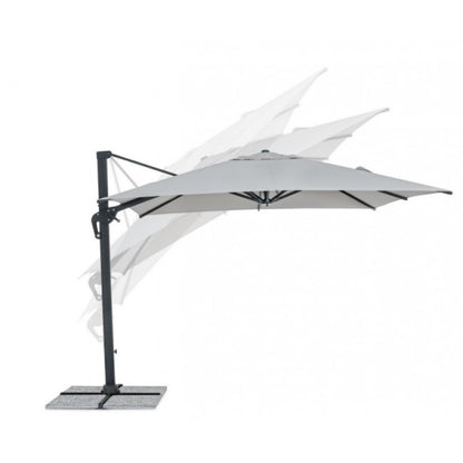 Ines light gray aluminum folding umbrella 3x3 cm