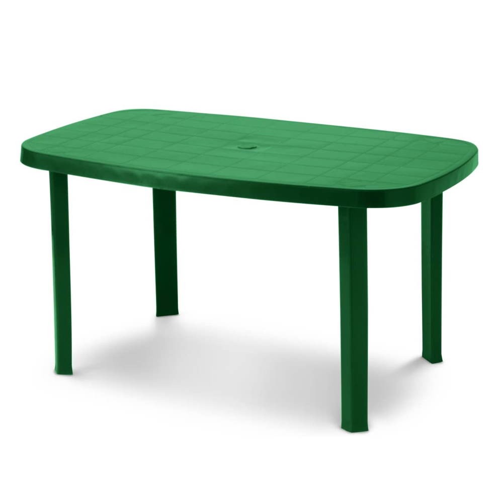 Mesa de jardín ovalada de resina verde Otello 140x80x72 cm