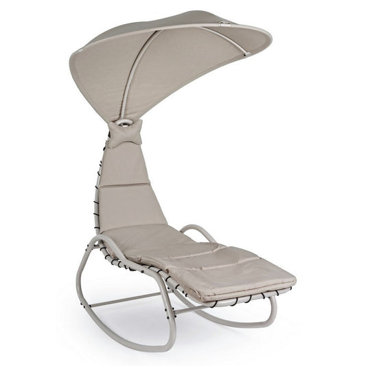 Baffin Rocking Chaise Longue in Ivory metal