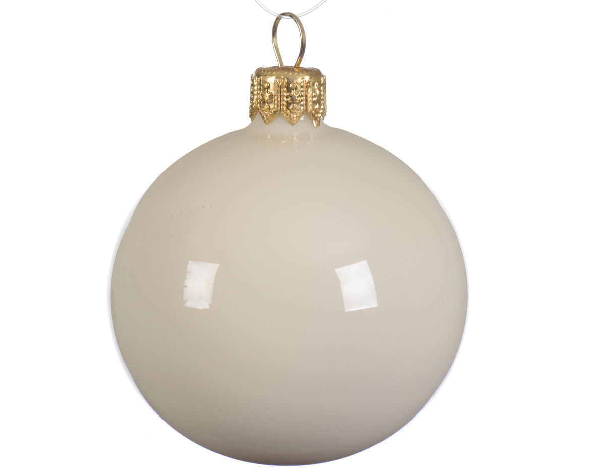 Milky white Christmas bauble ø 10 cm