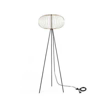 LED Floor Lamp with Polished Brass Steel Lampshade 50x50xh.150 cm