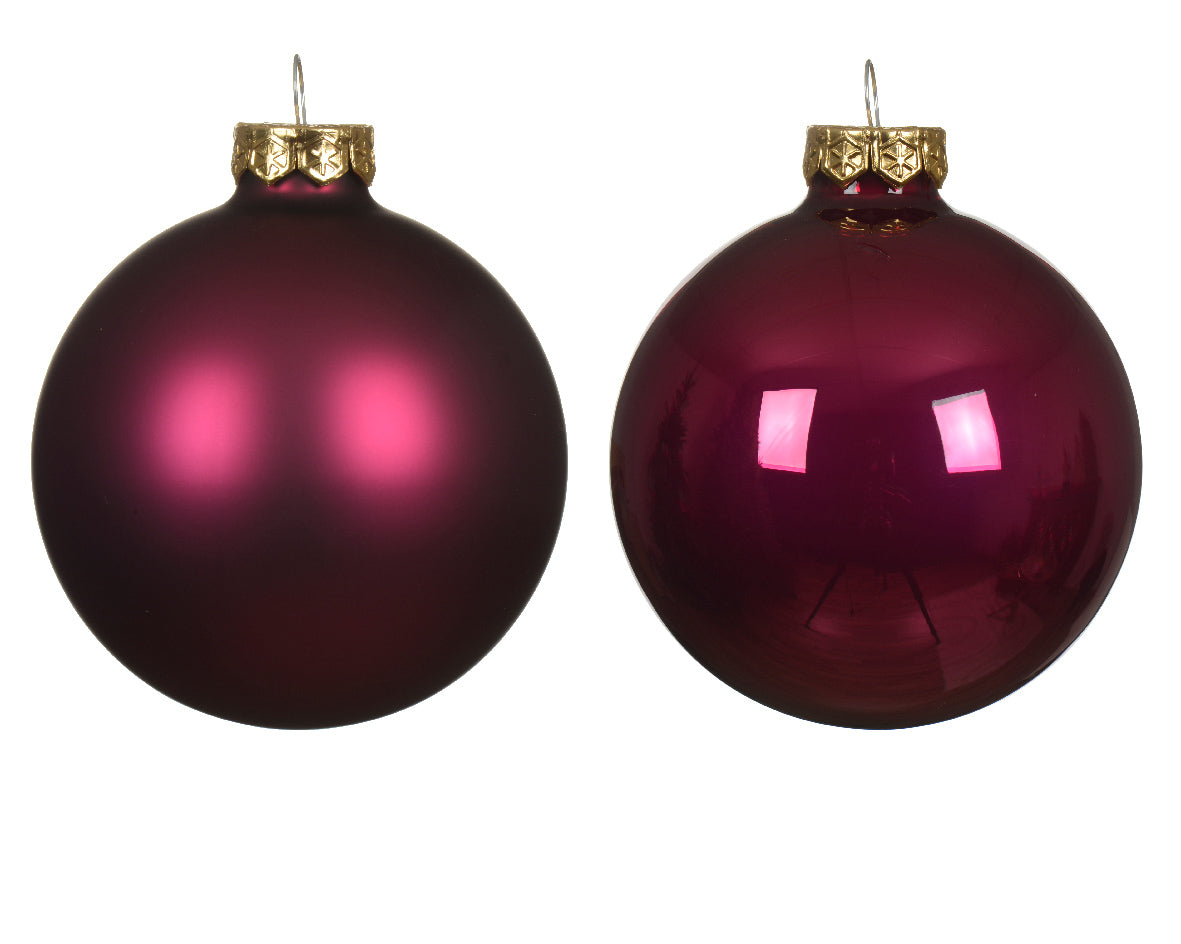 Set of 6 Christmas balls 8 cm pomegranate