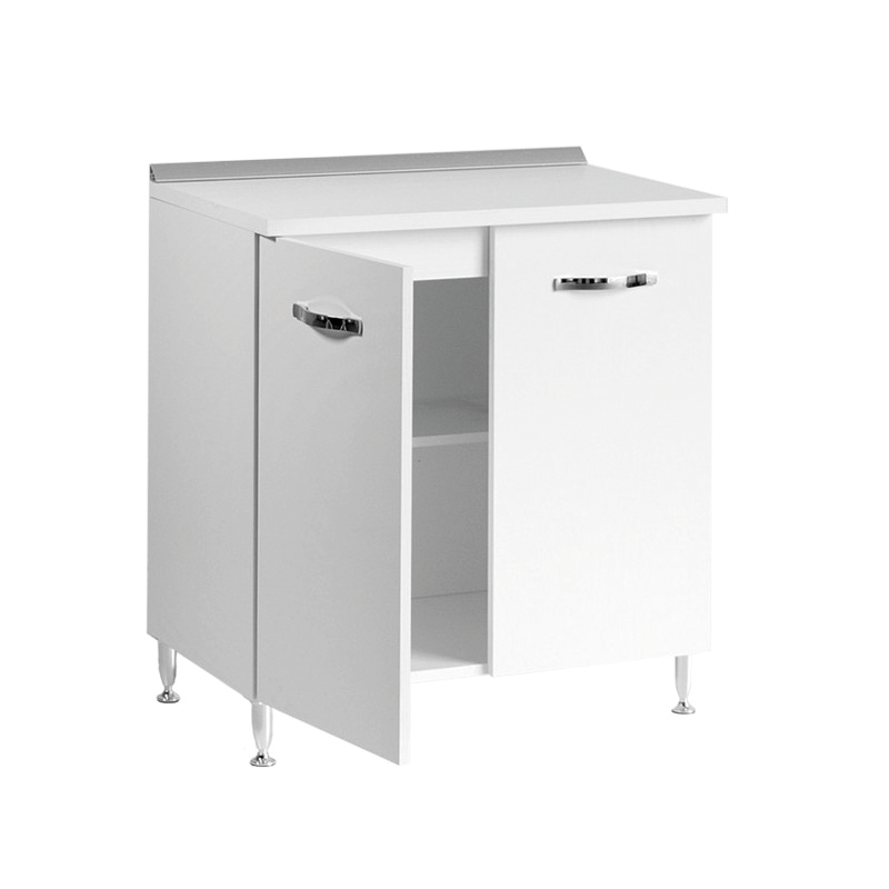 White Ash Kitchen Base with 2 Doors, size 80x50xH 85 cm