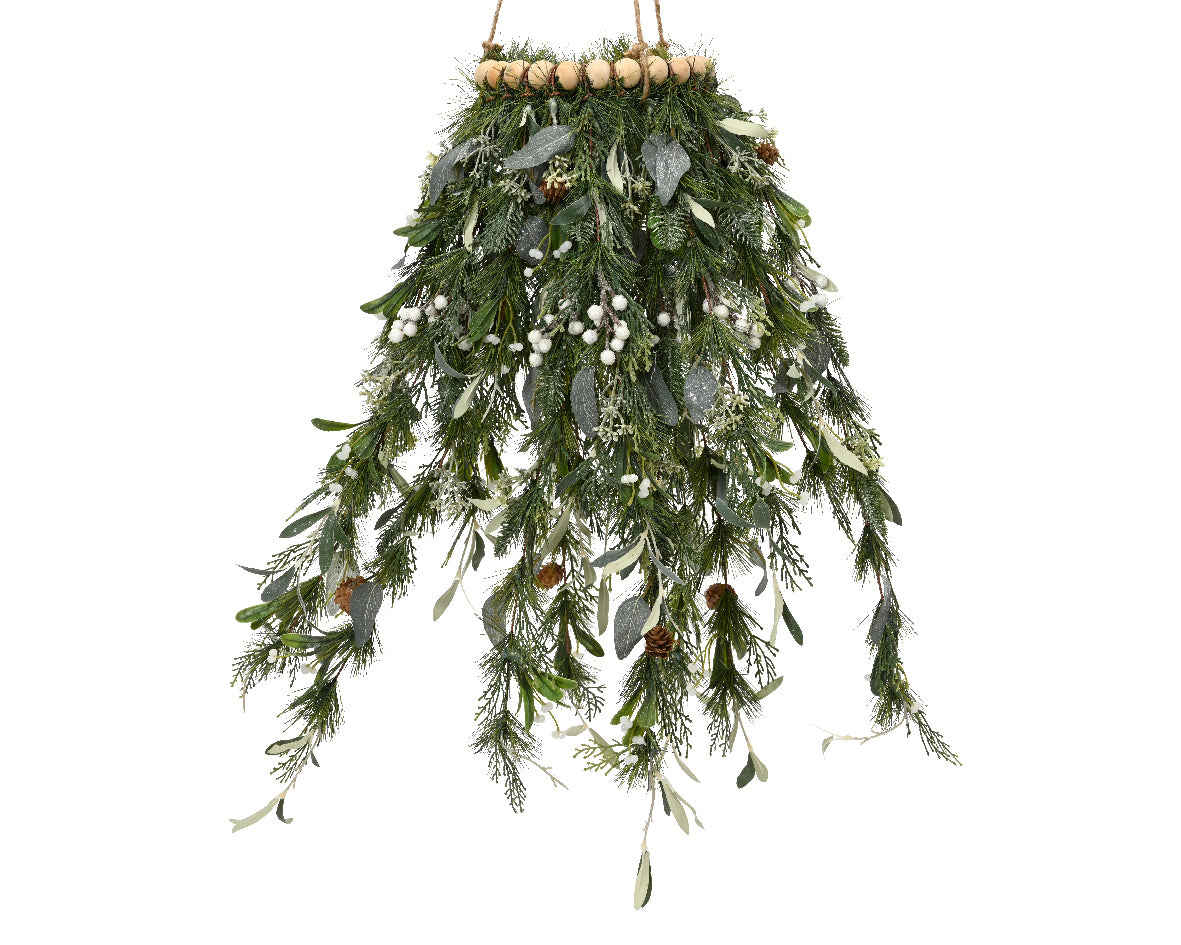 Green glitter garland h. 65cm x Dia 20cm