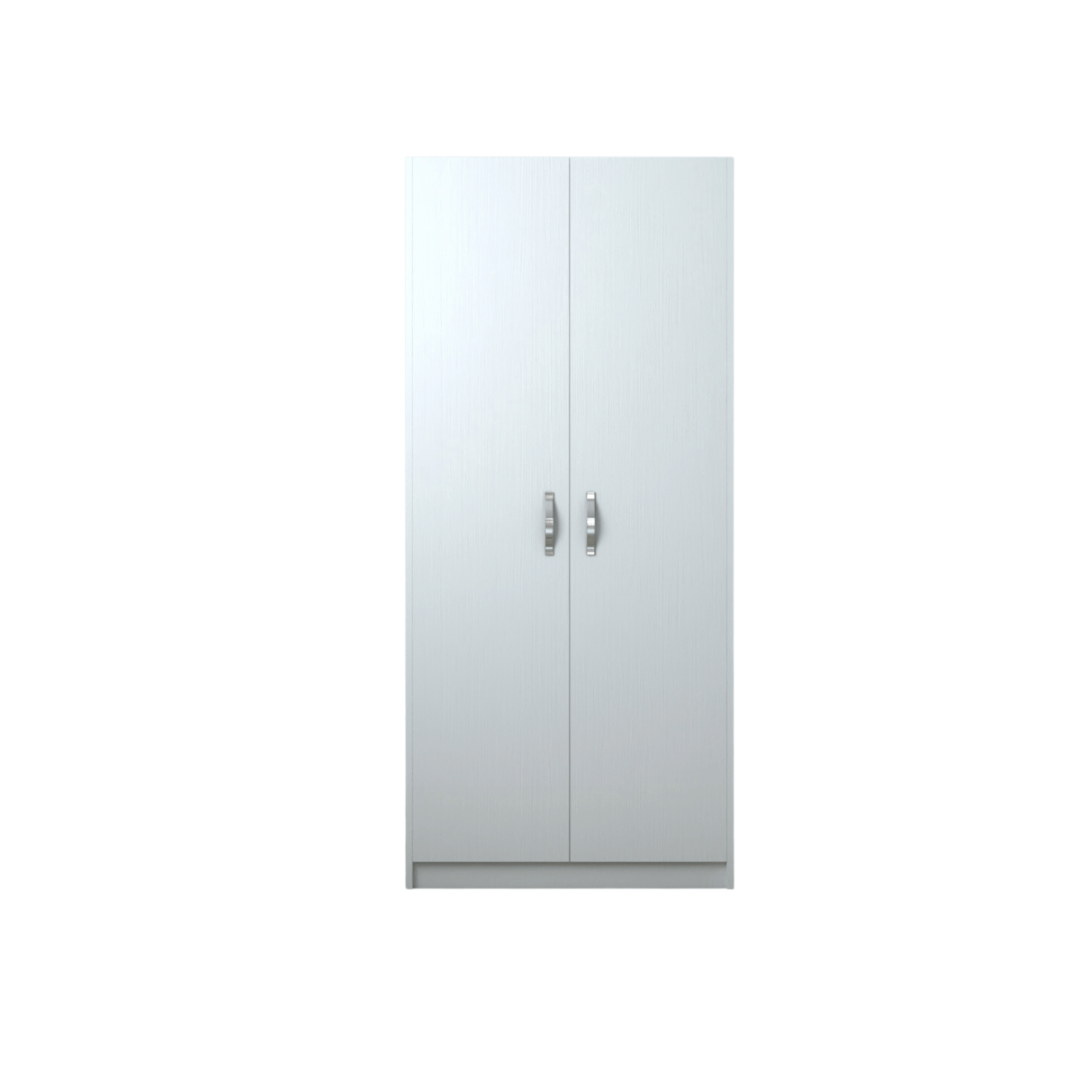 Armario 2 puertas sin cajones, color blanco Al210x91x52cm