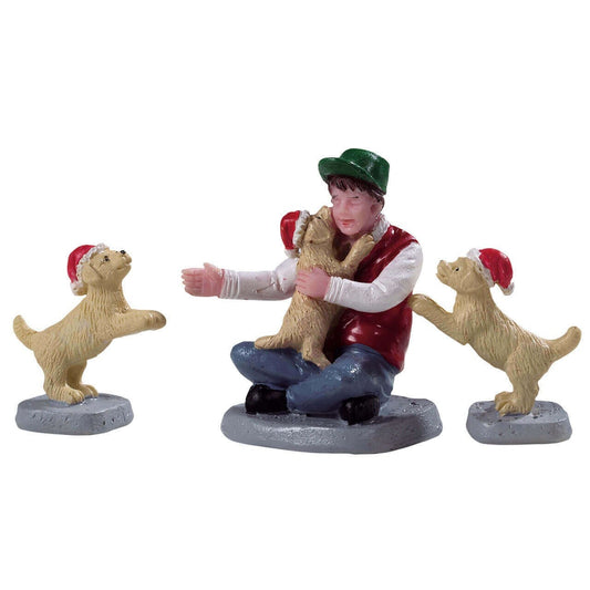 Baby Christmas statuin with puppies - Dimensions: 4 x 0 x 0 cm