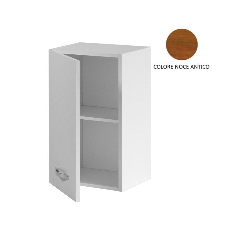 Wall-mounted modular kitchen unit, walnut, with 1 door, 40x32xH 72 cm