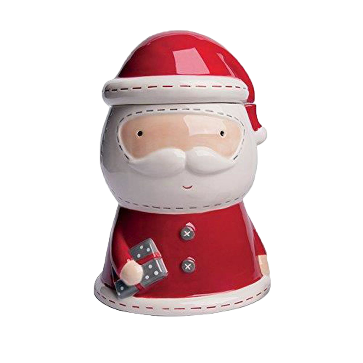 Christmas Biscuit Jar in Ceramic, Santa Claus Design