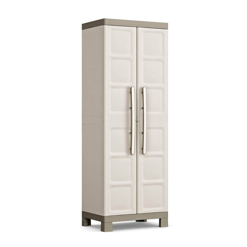 Mehrzweck-Kleiderschrank mit zwei Türen und vier Einlegeböden Beige EXCELLENCE 89x54x h182 cm