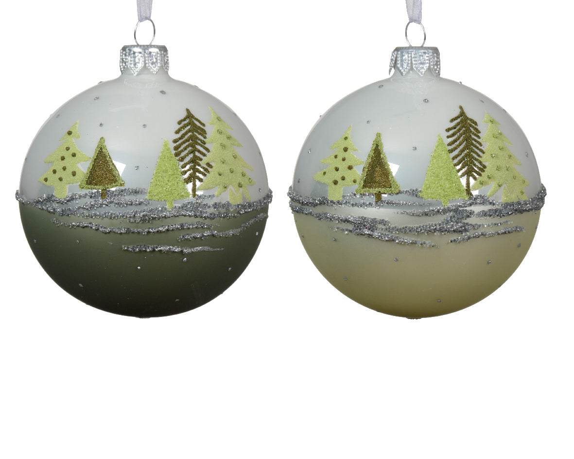 Green Christmas ball 8cm assorted