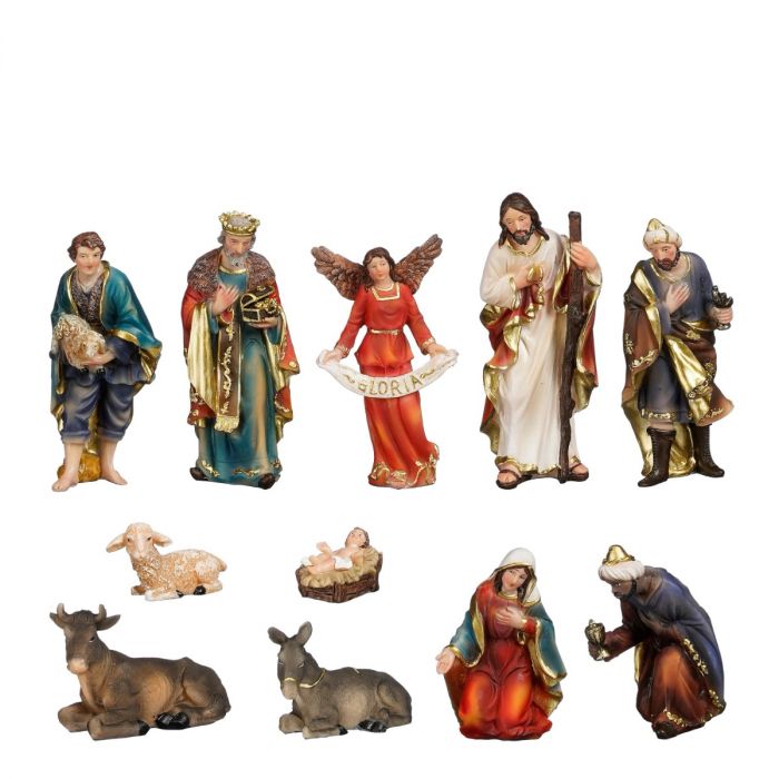 Set da presepe a colori con 11 figure