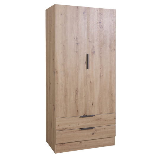 Rovere 2-türiger Kleiderschrank mit 2 Schubladen - 82x184x46 cm