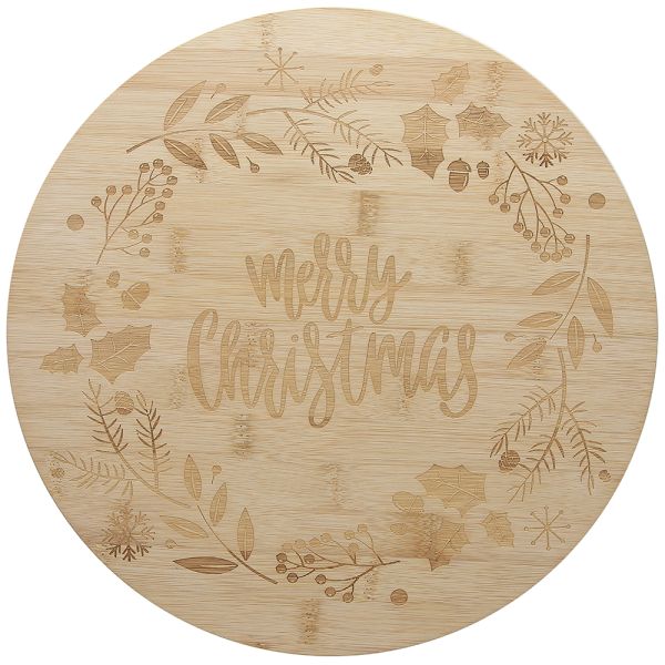 Tagliere girevole in bamboo 33 cm Natale