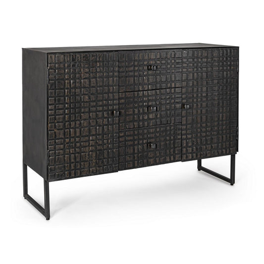 Credenza 2 ante e 3 cassetti Dorset stile industriale