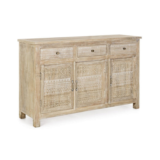 Credenza 3 ante e 3 cassetti in legno stile naturale