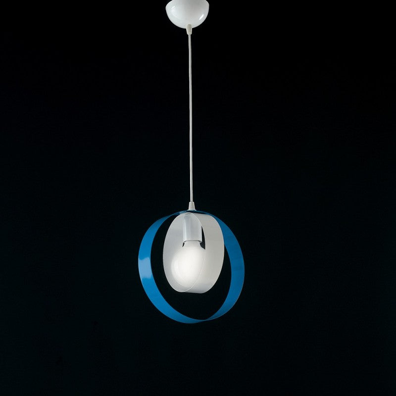 Suspension chandelier in blue iron a 25x H27 cm light