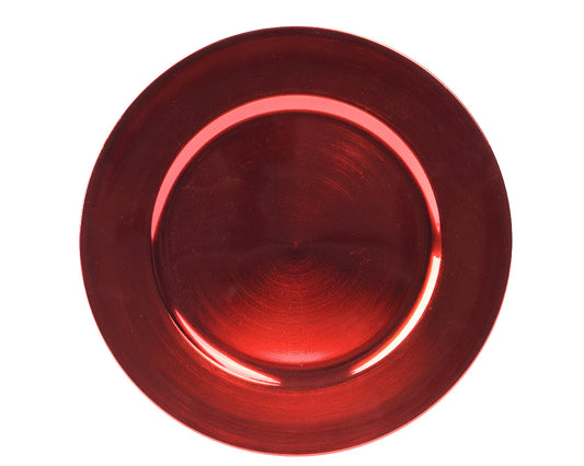 Metallic red decorative dish d. 33 cm