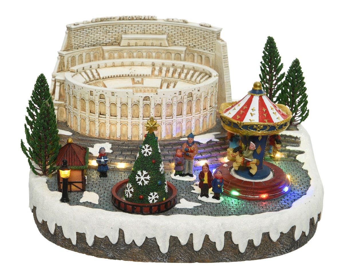 Scenario natalizio a led colosseo 29x31x18 cm