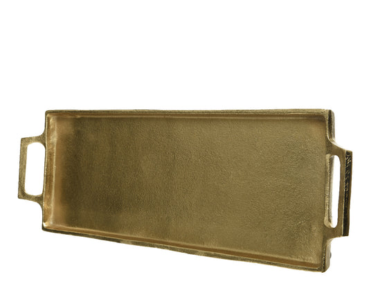 43.5x14cm gold rectangular tray with handle