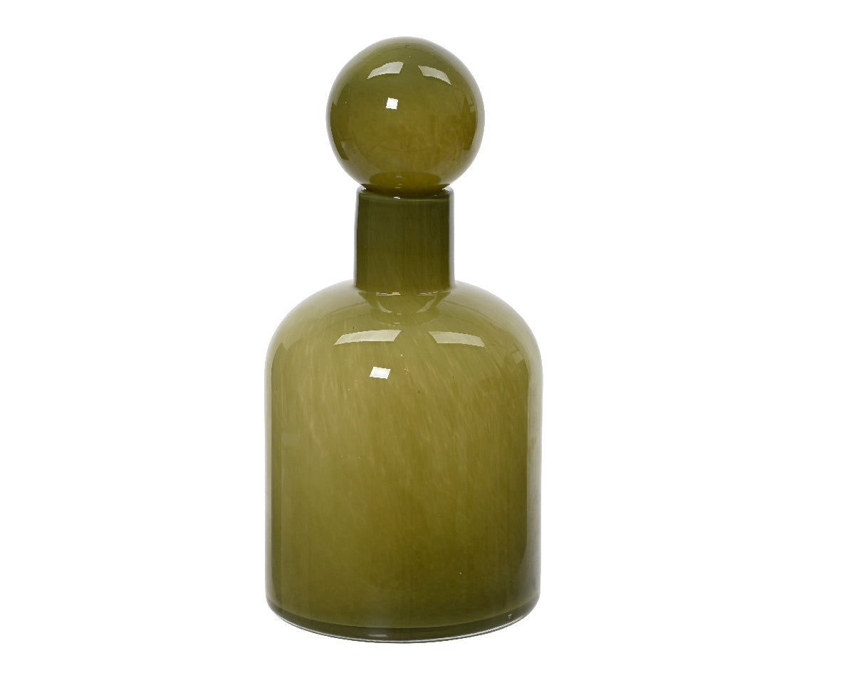 Green glass vase h. 30 cm x d. 15 cm