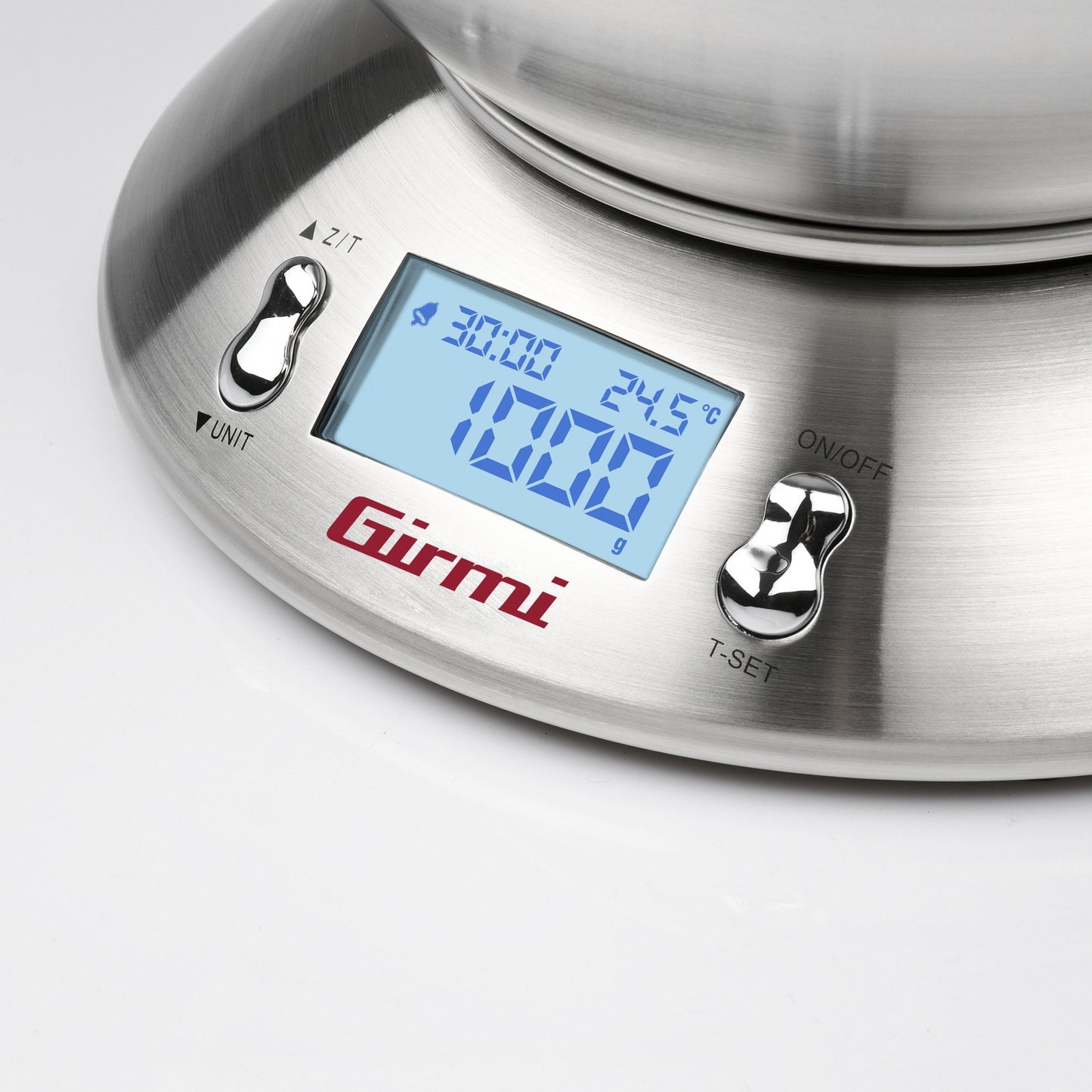 Libra of electronic kitchen with stainless steel bowl - 1GR/5kg measurement - Double weight staircase GR/OZ - Large digital display - Tara function and timer - Duturement - Dimensions: 210 x 140 mm