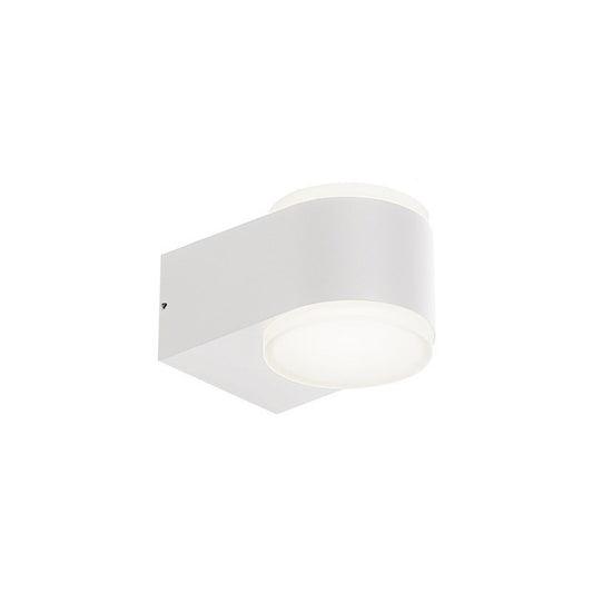 Wall light in die-cast aluminium. White embossed finish