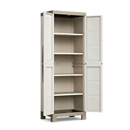 Armario multiusos de dos puertas y cuatro baldas Beige EXCELENCIA 65 x45x h182 cm