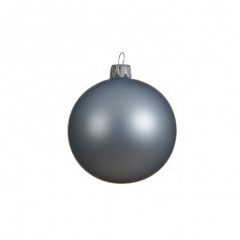 Christbaumschmuck Mattgraue Glaskugel 6 cm