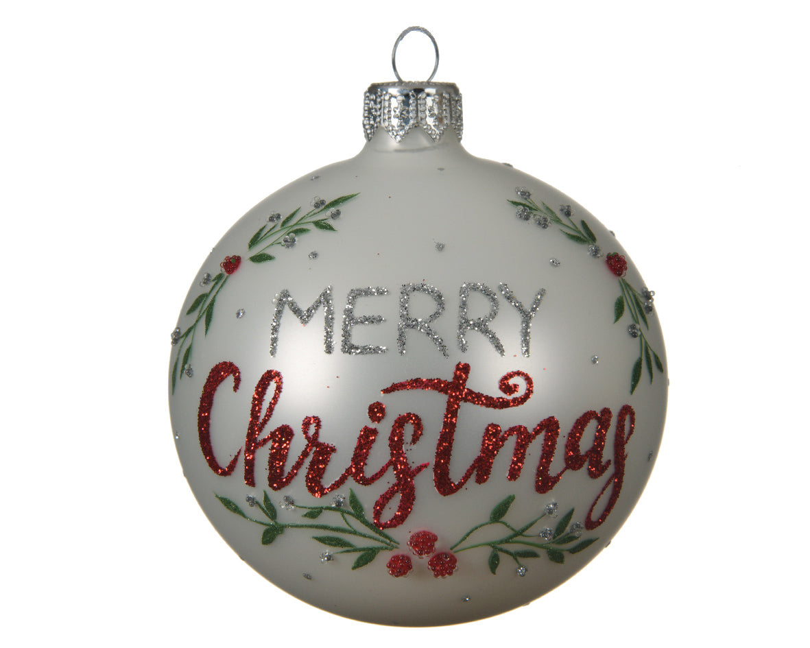 OPACA GLASS BALL 8 cm - Merry Christmas