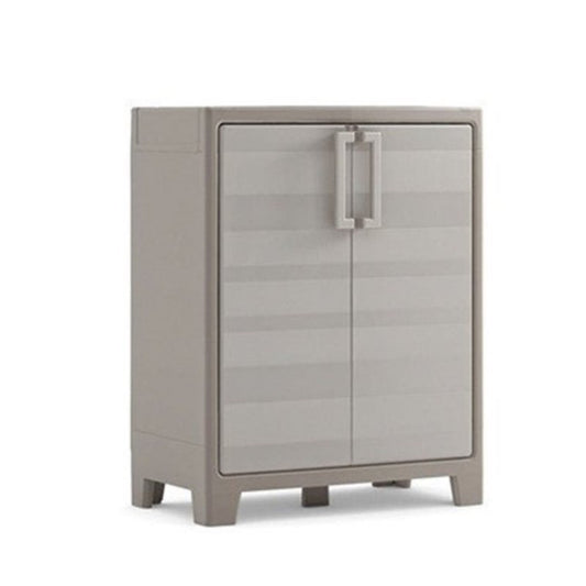 Armario bajo resina dos puertas tres baldas Beige GULLIVER 80x44x h100 cm