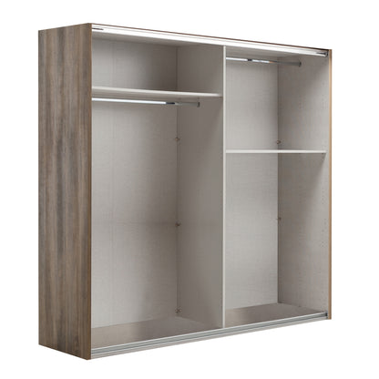 Armario Audace 2 puertas correderas Nogal/gris - 223x250x67 cm