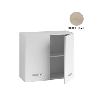 White kitchen wall cabinet with 2 Olmo doors, 80x30xH 72 cm