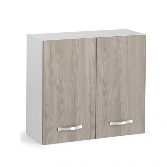 White kitchen wall cabinet with 2 Olmo doors, 80x30xH 72 cm